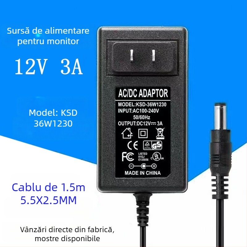 Sursă de alimentare 12V 3A pentru monitor LCD AOC