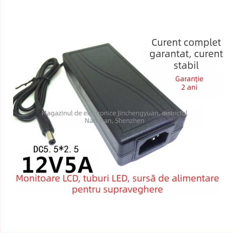 Sursă de alimentare pentru bandă LED 12V 5A, adaptor pentru benzi 5050/5630