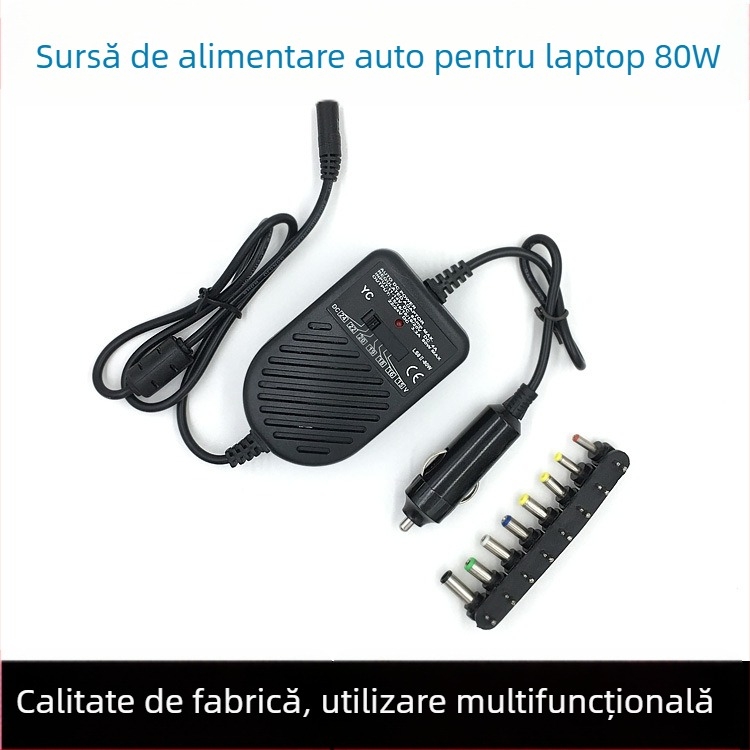Adaptor de alimentare de 80W pentru laptop, ieșire 15-24V, încărcător auto, sursă de alimentare cu comutare multifuncțională