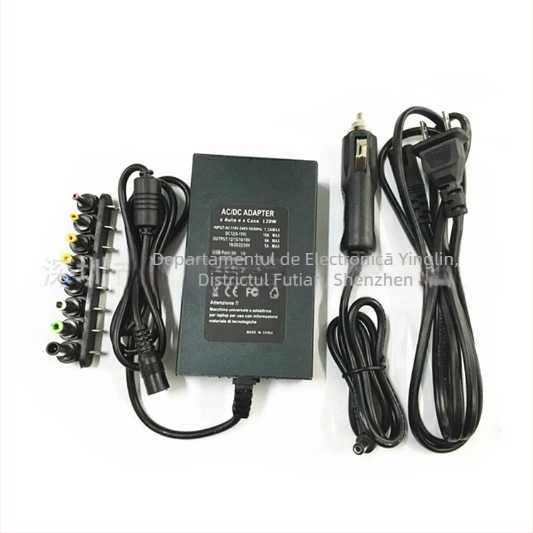 Adaptor de alimentare pentru laptop 120W, utilizare în mașină și acasă, încărcător universal multifuncțional, convertor 12V