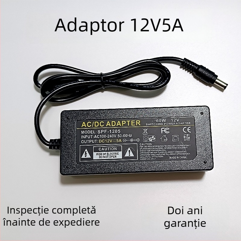 Adaptor de alimentare 12V 5A pentru monitor, bandă LED și motor