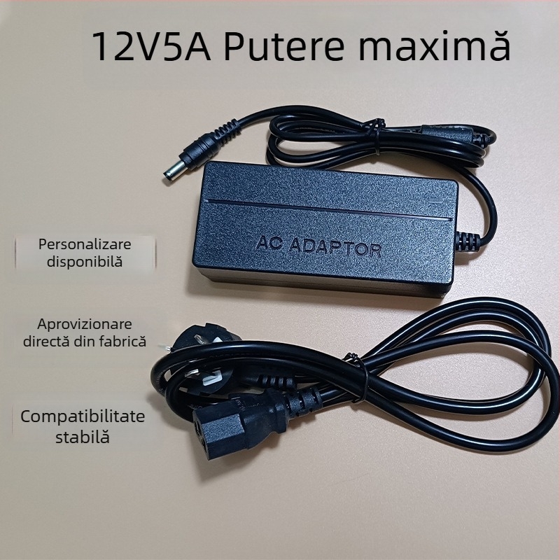 Adaptor de alimentare 12V 5A pentru monitor, bandă LED și motor
