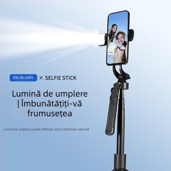 Selfie stick Bluetooth pentru telefoane mobile, suport pentru streaming live, trepied, dispozitiv selfie inteligent portabil, stativ de podea