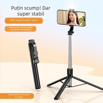 Trepied selfie rotativ cu 360° pentru streaming live, suport pentru telefon, potrivit pentru călătorii