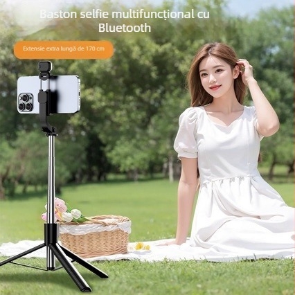 Trepied selfie rotativ cu 360° pentru streaming live, suport pentru telefon, potrivit pentru călătorii