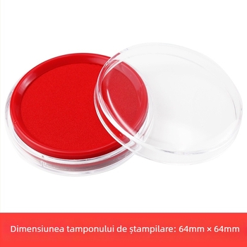 Deli 9863 Tampon de cerneală albastru rotund pentru ștampilă financiară, uscare rapidă, rezistent la apă – birou