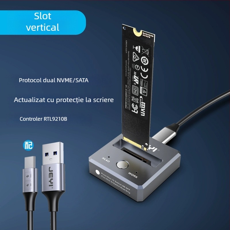 Jeyi/Jiayi Carcasă externă SSD M.2 NVMe/SATA USB-C