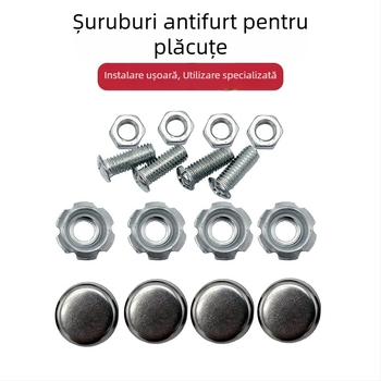 Șuruburi antifurt pentru plăcuța de înmatriculare a motocicletei, cu clemă pentru cadrul ramei și capace de montaj – accesorii de modificare