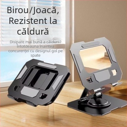 Suport metal rotativ pentru telefoane și tablete, pliabil, portabil, cu înălțime reglabilă