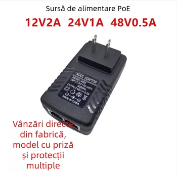 Sursă PoE pentru AP wireless și Cameră de supraveghere – pod (bridge), 12/15/24/48V, adaptor 0,5–1A