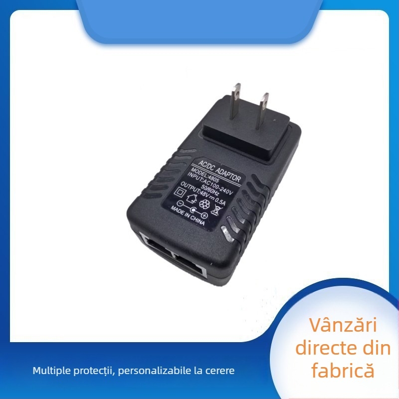 Sursă PoE pentru AP wireless și Cameră de supraveghere – pod (bridge), 12/15/24/48V, adaptor 0,5–1A