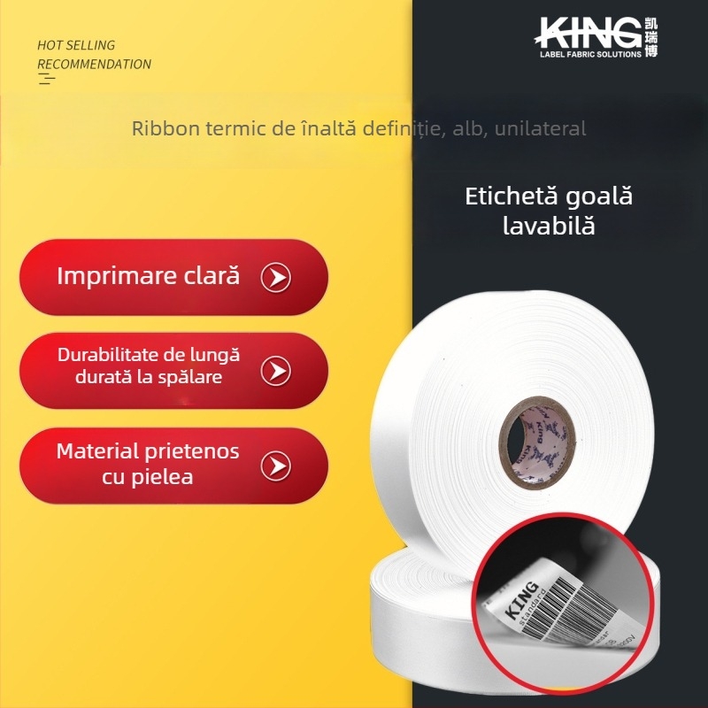 King Brand etichetă de transfer termic pe o singură față, satin poliester, goală, lavabilă, prietenoasă cu pielea și moale