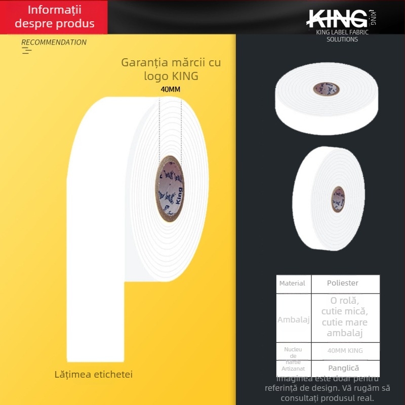 King Brand etichetă de transfer termic pe o singură față, satin poliester, goală, lavabilă, prietenoasă cu pielea și moale