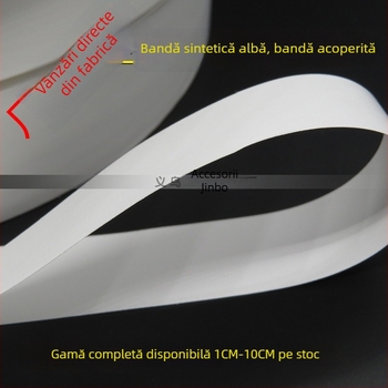 Bandă de nylon goală cu etichetă de îngrijire și marcă, bandă sintetică cu strat de acoperire pentru imprimare pe bandă de carbon