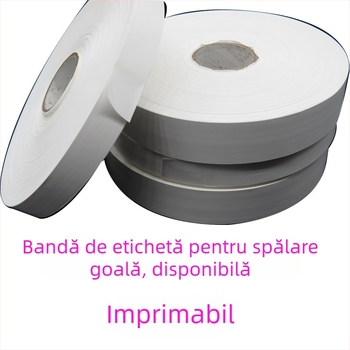 Bandă de nylon goală cu etichetă de îngrijire și marcă, bandă sintetică cu strat de acoperire pentru imprimare pe bandă de carbon