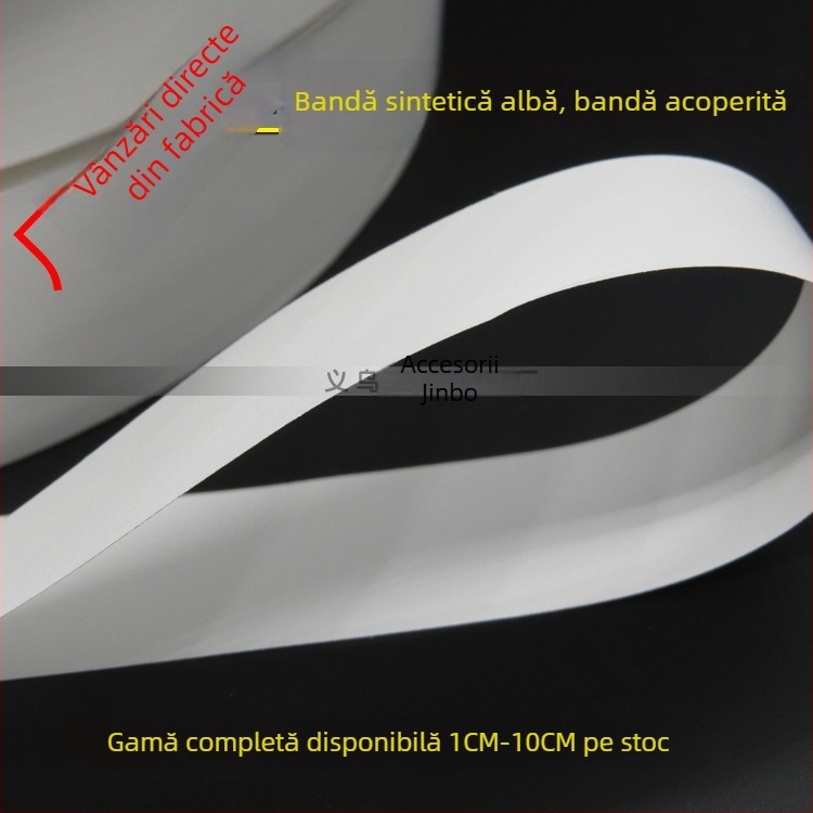 Bandă de nylon goală cu etichetă de îngrijire și marcă, bandă sintetică cu strat de acoperire pentru imprimare pe bandă de carbon