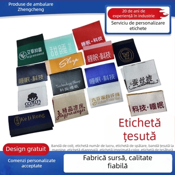 Etichete țesute personalizate pentru textile de casă, patch-uri textile, etichete de spălare pentru saltele și pături, etichete laterale și identificare pentru accesorii de dormitor.