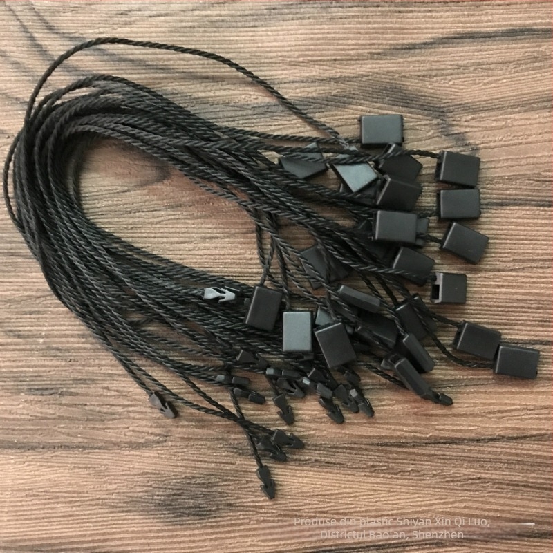 Șnur pentru etichete de îmbrăcăminte, 19 cm, fir poliesteric, cataramă din plastic, pachet 1000 buc