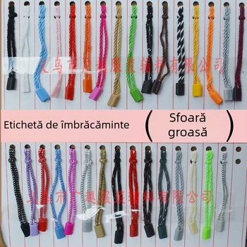 Şnururi pentru etichete de îmbrăcăminte și mărgele pentru etichete pătrate și rotunde, mărgele din plastic, fire diverse