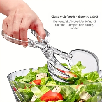 Clești multifuncționali pentru salată și alimente, din plastic, pentru pâine, friptură cu protecție împotriva arsurilor și pentru coacere