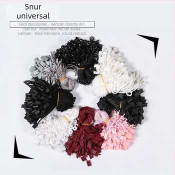 Șnur etichete pentru haine cu cataramă pătrată – negru, alb și multicolor