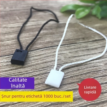 Șnur etichete pentru haine cu cataramă pătrată – negru, alb și multicolor