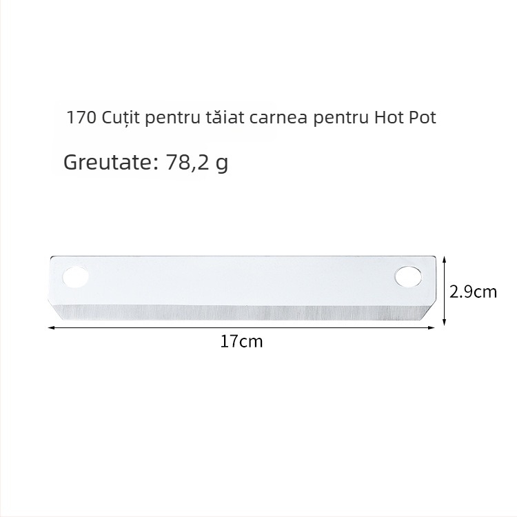 Lama de feliat carne 170 pentru hot pot, din oțel inoxidabil, pentru mașinile de procesare a alimentelor, lamă multifuncțională pentru feliat vită