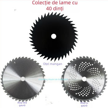 Lamă pentru gazonieră pentru utilizare pe benzină sau electric; lamă dreaptă; oțel alb; dinți 40/60/80; aliaj din oțel mangan; lamă pentru tăierea arbuștilor și ferăstrău