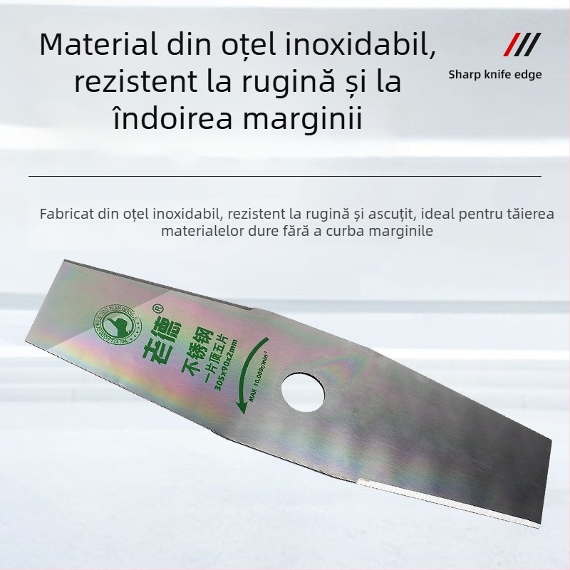 Lamă pentru gazonieră pentru utilizare pe benzină sau electric; lamă dreaptă; oțel alb; dinți 40/60/80; aliaj din oțel mangan; lamă pentru tăierea arbuștilor și ferăstrău