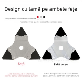 Lamă personalizată pentru mașina de tuns iarba, triunghiulară, zimțată, din oțel mangan îngroșat