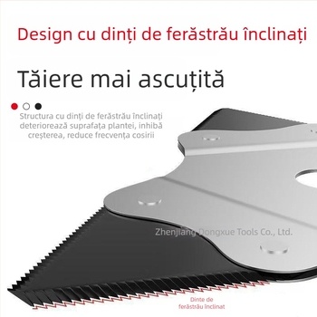 Lamă personalizată pentru mașina de tuns iarba, triunghiulară, zimțată, din oțel mangan îngroșat