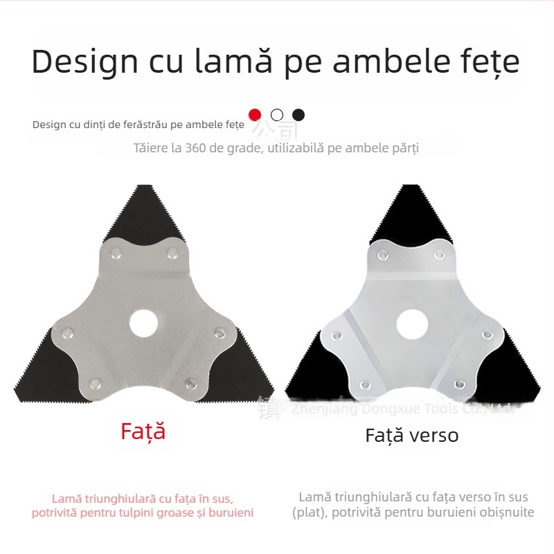 Lamă personalizată pentru mașina de tuns iarba, triunghiulară, zimțată, din oțel mangan îngroșat