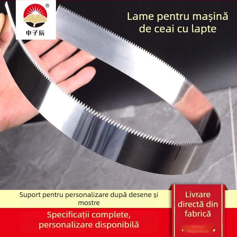 Lama zimțată din oțel inoxidabil, 1 m, pentru mașini de sigilat, lamă pliabilă cu dinți pentru tăierea filmului