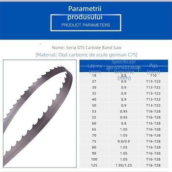 Lama pentru ferăstrău cu bandă din aliaj dur, 6400, oțel rapid, tăierea metalelor, dinți standard, lamă pentru tâmplărie