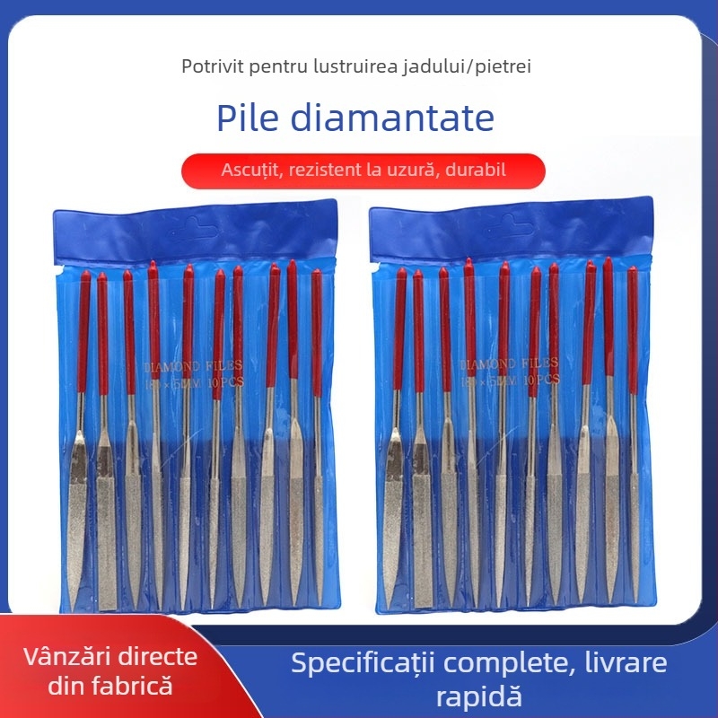 Set de fișiere plane cu diamant, acoperire electroplatată, pentru modelare