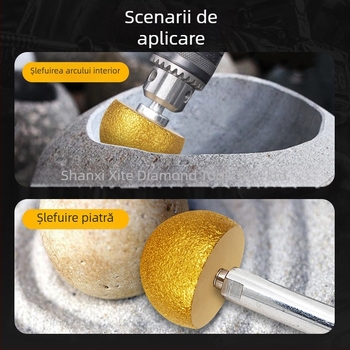 Roată de șlefuit cu diamant pentru muchii pe piatră, pietriș și ghivece, cu cap de ciupercă pentru polizor unghiular, șlefuire și lustruire