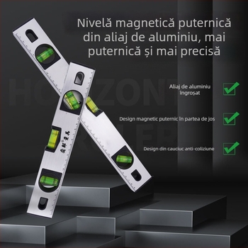 Riglă de nivel magnetic din aliaj de aluminiu 95C – multifuncțională, înaltă precizie, personalizabilă