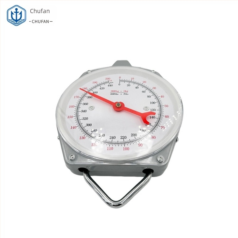 650755 Cântar de mână cu arc 100 kg – Cântar mecanic de bucătărie cu disc indicator și cârlige duble
