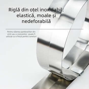 Riglă din oțel inoxidabil de 2 m pentru tăierea podelelor din PVC și pielii