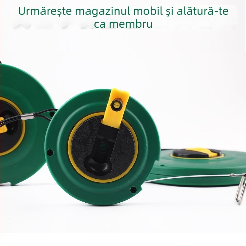 Tuosen ruletă de inginerie cu cutie, 20 m/30 m, disc acționat manual, bandă metalică, 50 m bandă de oțel – instrument de măsurare