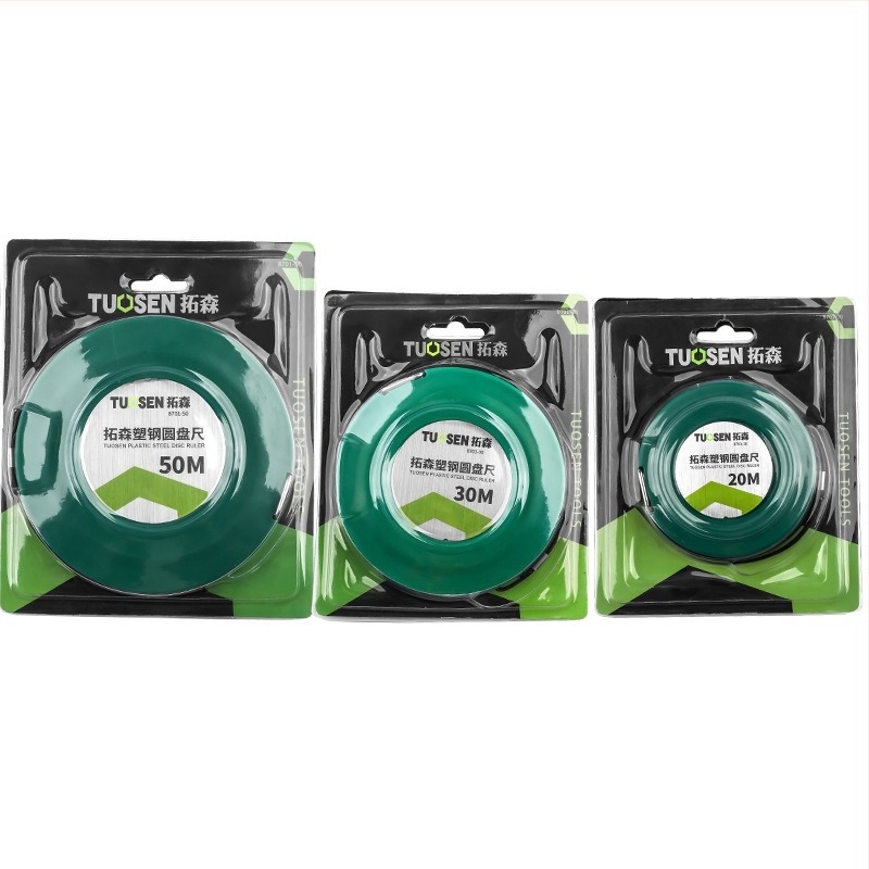 Tuosen ruletă de inginerie cu cutie, 20 m/30 m, disc acționat manual, bandă metalică, 50 m bandă de oțel – instrument de măsurare
