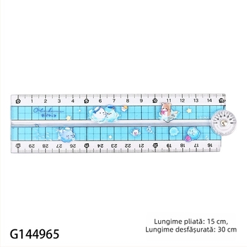 Rigla unghiulara de 30 cm, design cartoon drăguț, pentru elevi