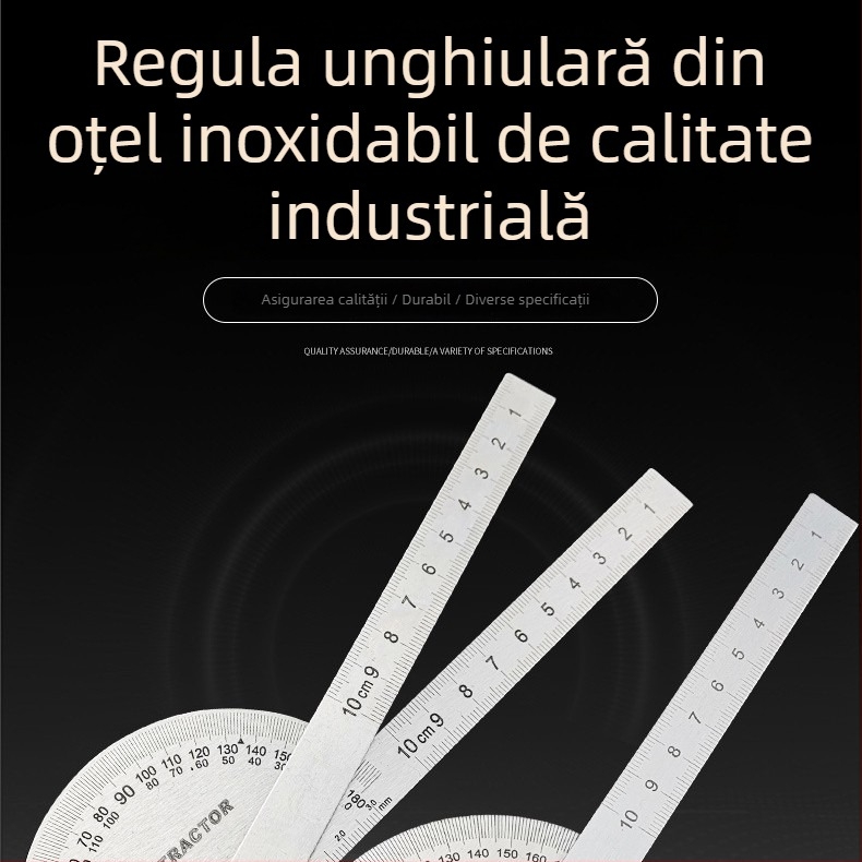 Riglă unghiulară de înaltă precizie, cu braț dublu, din oțel inoxidabil, instrument de măsurare industrial