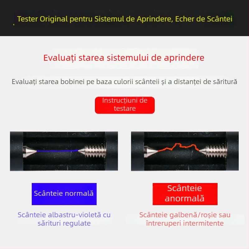 Tester auto pentru linii de înaltă tensiune și pachet HV; tester pentru sistemul de aprindere și pornire; calibru distanță electrozi bujii