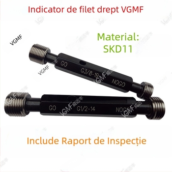 Set de calibri ISO 55° pentru fileturi G1/16, G1/8, 1/4, 3/8, G1/2 și 3/4 — calibri inelari, calibru de probă și Go/No-Go