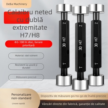 Plug gauge cu două capete, neted, pentru H7 Pass/Fail, limită gaură H8 – instrument de inspecție ne-standard