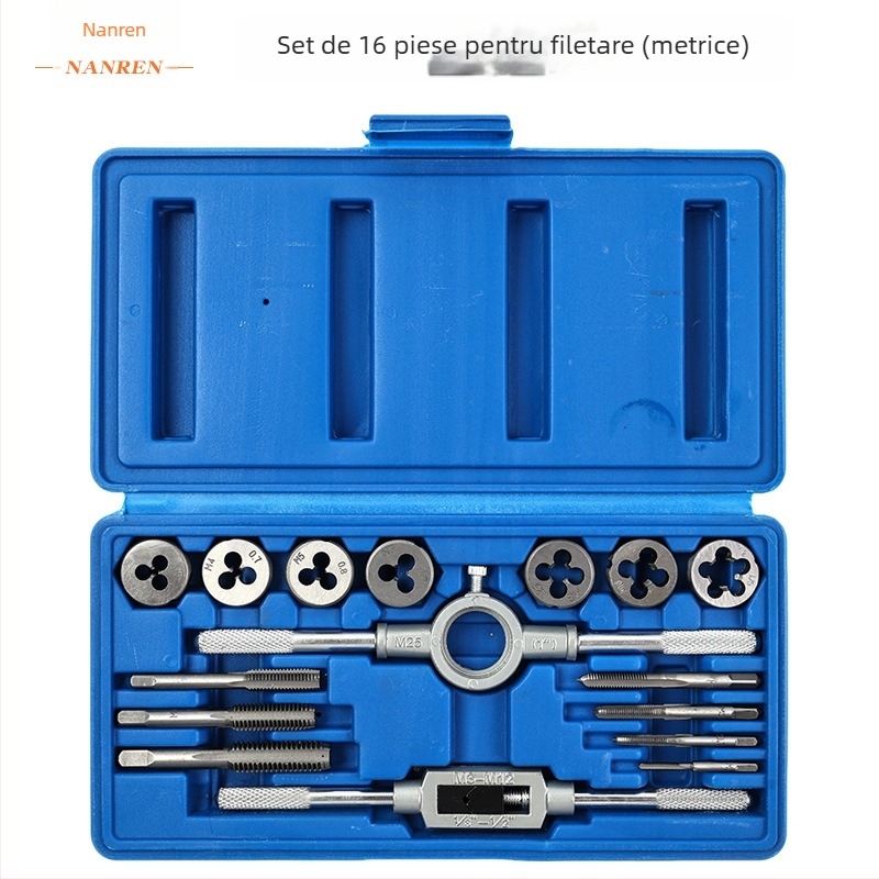 Set de 16 piese: taps și matrițe metrice în husă Blow-Molded