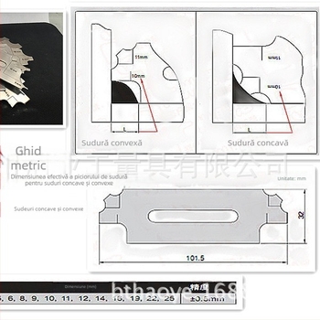 MG-11 Galga de sudură tip cam, oțel inoxidabil 304, metric și inch, unghi convex/concav