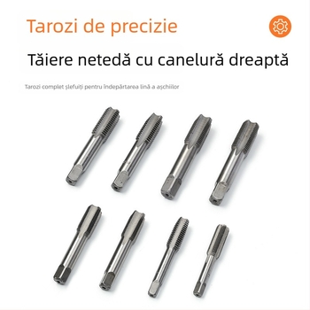 Set de 8 piese pentru filetare cu cheie de filet, unealtă manuală de filetare și set de burghie