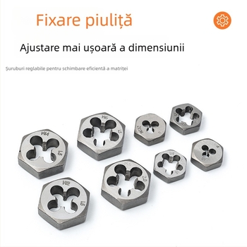 Set de 8 piese pentru filetare cu cheie de filet, unealtă manuală de filetare și set de burghie